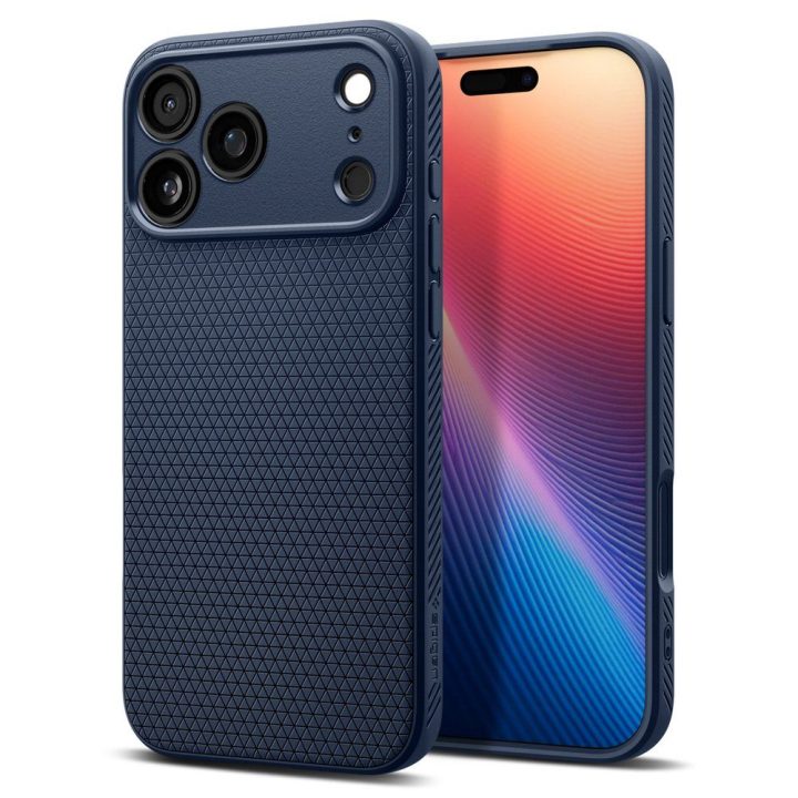 Telefono dėklas iPhone 17 Pro Max mėlynas Spigen Liquid Air