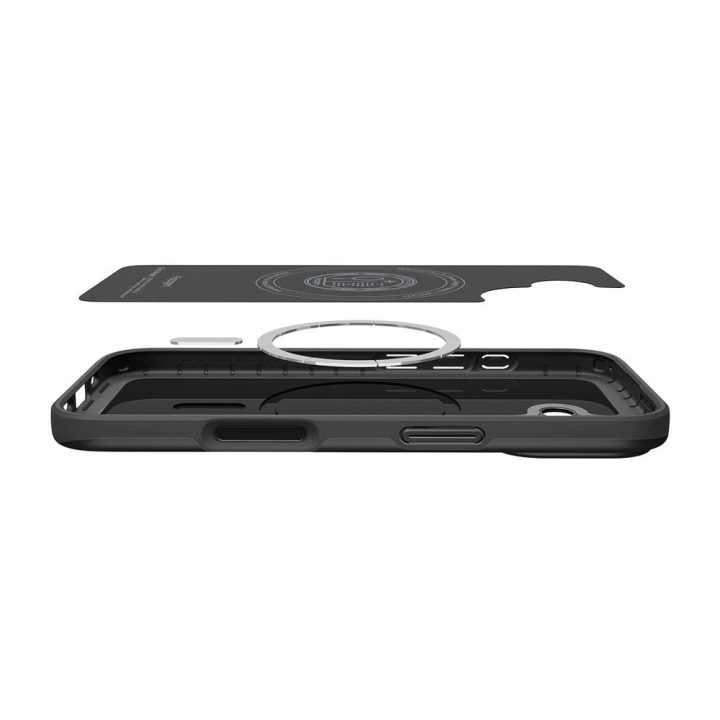 Telefono dėklas iPhone 17 juodas MagSafe Spigen Thin Fit