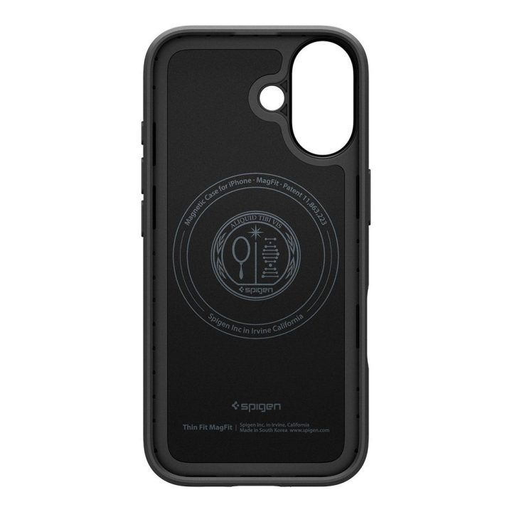 Telefono dėklas iPhone 17 juodas MagSafe Spigen Thin Fit