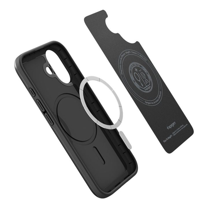 Telefono dėklas iPhone 17 juodas MagSafe Spigen Thin Fit