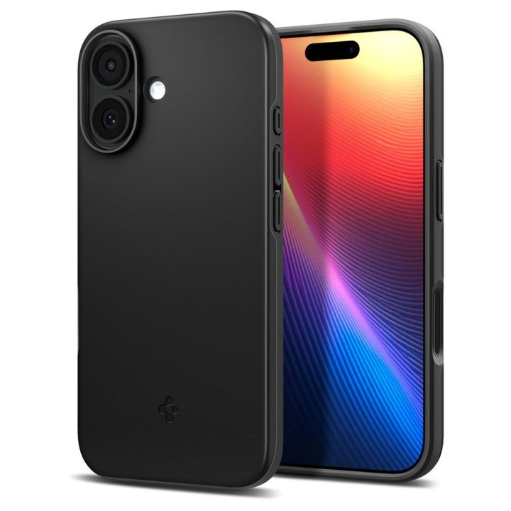 Telefono dėklas iPhone 17 juodas MagSafe Spigen Thin Fit