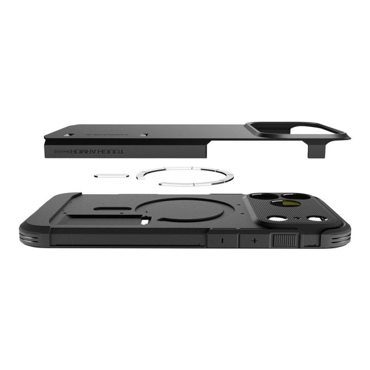 Telefono dėklas iPhone 17 Pro Max juodas MagSafe Spigen Tough Armor