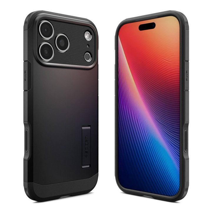 Telefono dėklas iPhone 17 Pro Max juodas MagSafe Spigen Tough Armor