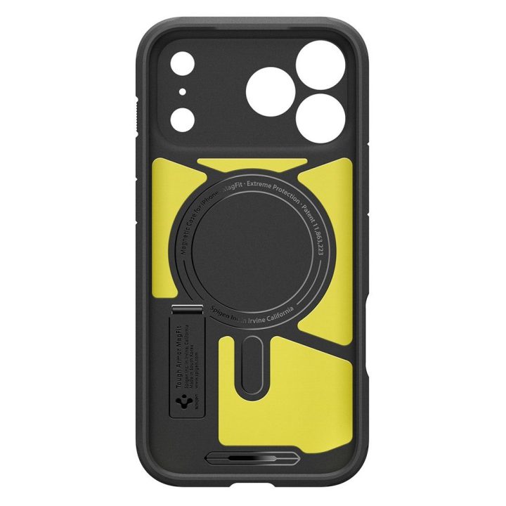 Telefono dėklas iPhone 17 Pro Max juodas MagSafe Spigen Tough Armor