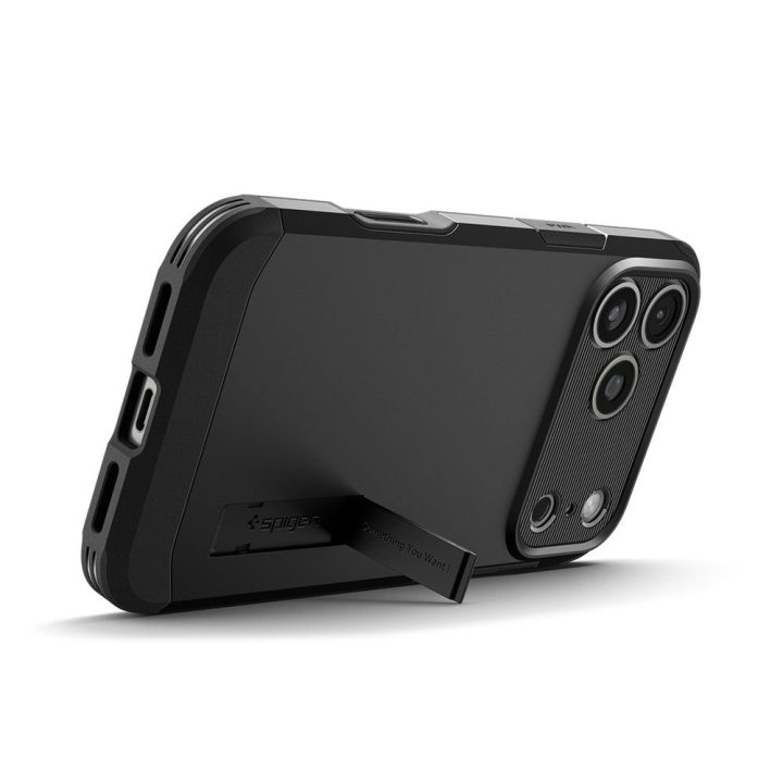 Telefono dėklas iPhone 17 Pro Max juodas MagSafe Spigen Tough Armor