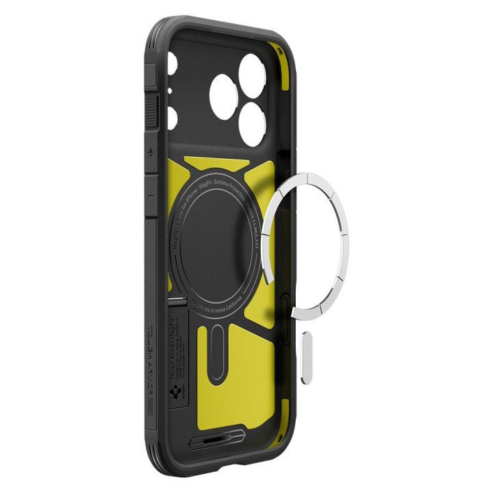 Telefono dėklas iPhone 17 Pro Max juodas MagSafe Spigen Tough Armor