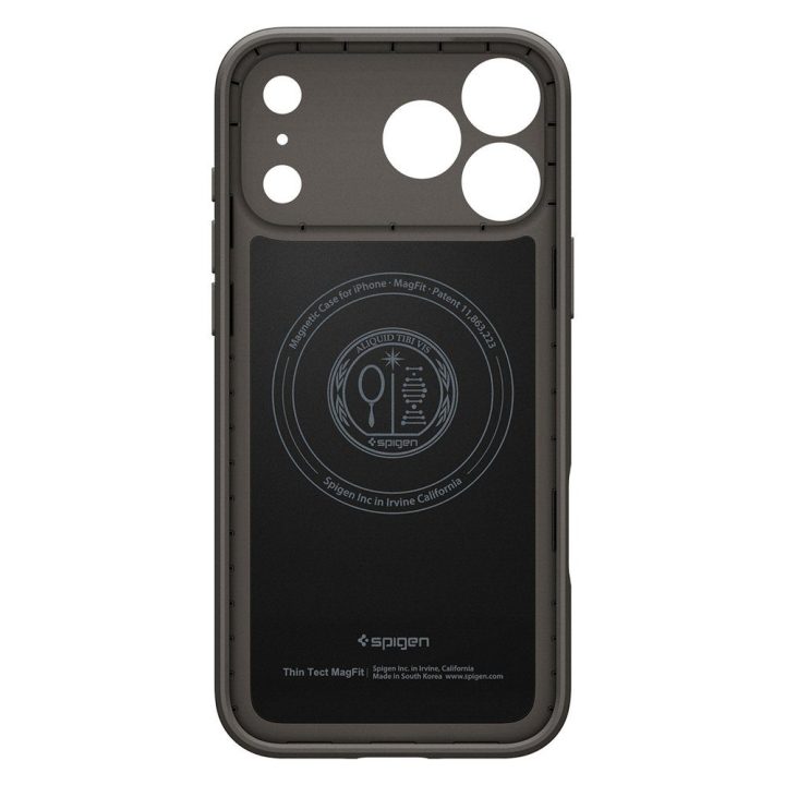 Telefono dėklas iPhone 17 Pro pilkas MagSafe Spigen Thin Fit