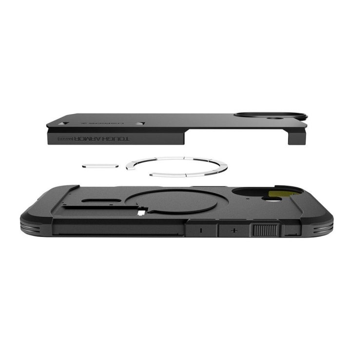 Telefono dėklas iPhone 17 juodas MagSafe Spigen Tough Armor
