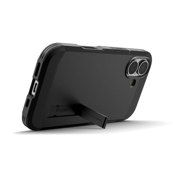 Telefono dėklas iPhone 17 juodas MagSafe Spigen Tough Armor