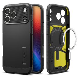 Telefono dėklas iPhone 17 Pro juodas MagSafe Spigen Tough Armor
