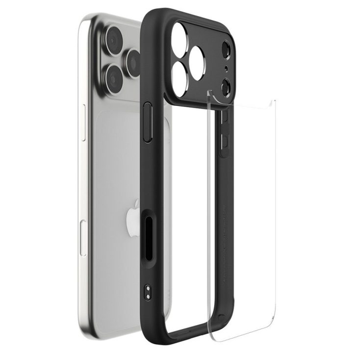 Telefono dėklas iPhone 17 Pro Max juodas matinis Spigen