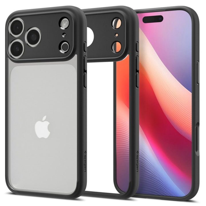 Telefono dėklas iPhone 17 Pro Max juodas matinis Spigen