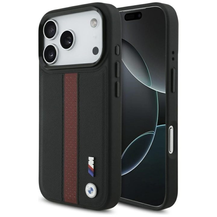 Telefono dėklas iPhone 17 Pro juodas bordo MagSafe BMW M