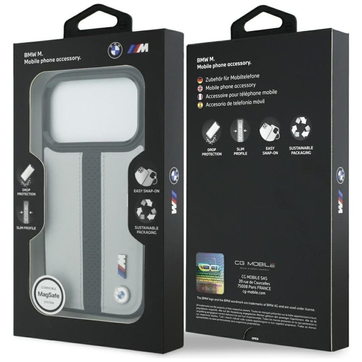 Telefono dėklas iPhone 17 Pro pilkas MagSafe BMW M