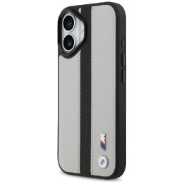 Telefono dėklas iPhone 17 pilkas perforuotas MagSafe BMW M