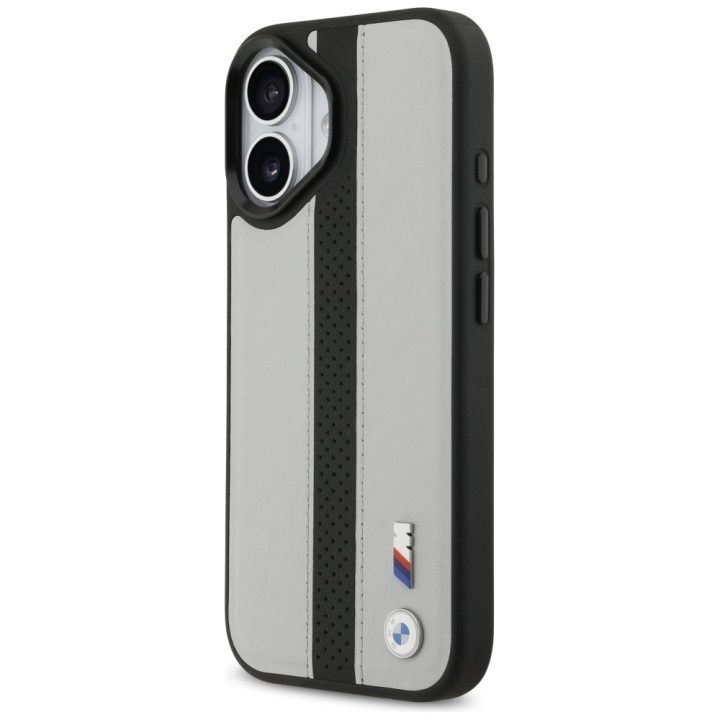Telefono dėklas iPhone 17 pilkas perforuotas MagSafe BMW M