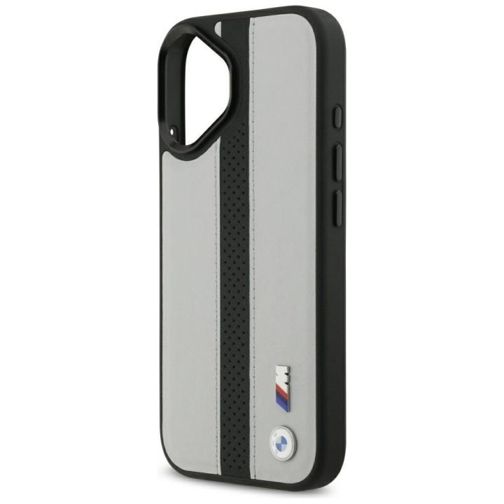 Telefono dėklas iPhone 17 pilkas perforuotas MagSafe BMW M