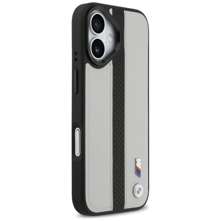 Telefono dėklas iPhone 17 pilkas perforuotas MagSafe BMW M