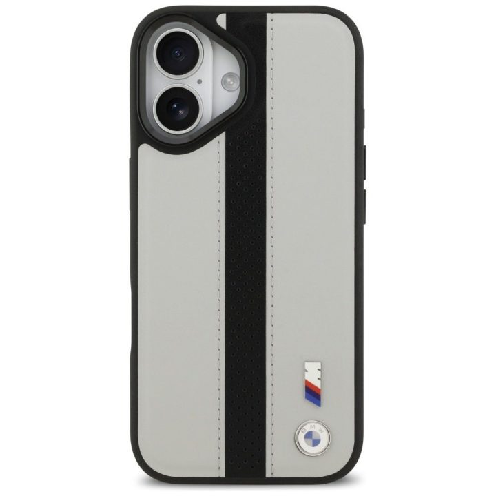 Telefono dėklas iPhone 17 pilkas perforuotas MagSafe BMW M