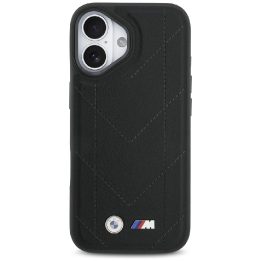 Telefono dėklas iPhone 17 juodas dygsniuotas MagSafe BMW M