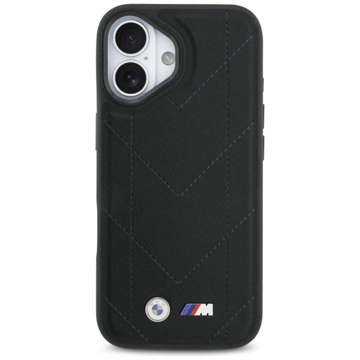 Telefono dėklas iPhone 17 juodas dygsniuotas MagSafe BMW M