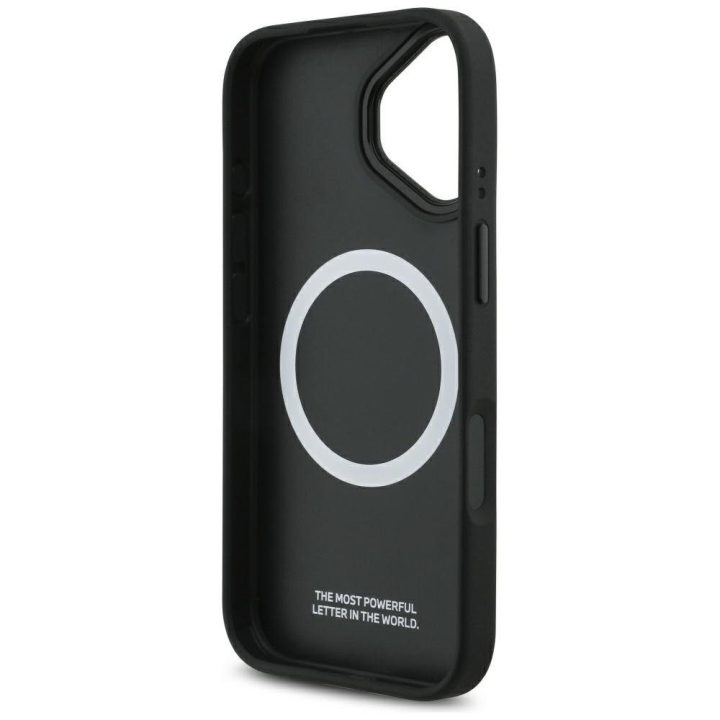 Telefono dėklas iPhone 17 juodas dygsniuotas MagSafe BMW M