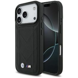 Telefono dėklas iPhone 17 Pro juodas odinis MagSafe BMW M