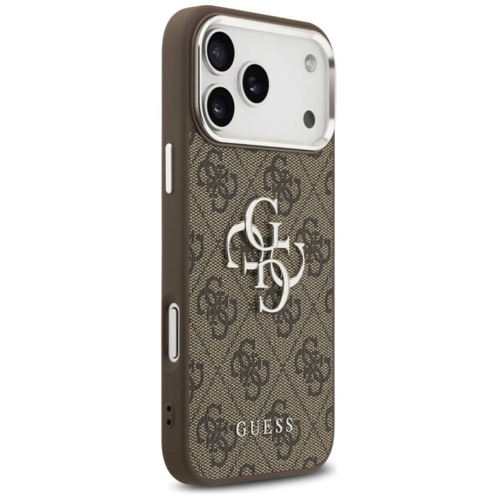 Telefono dėklas iPhone 17 Pro Max rudas margintas Guess