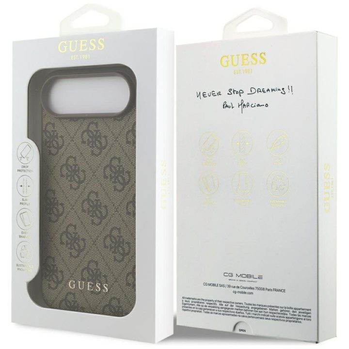 Telefono dėklas iPhone 17 Air rudas margintas Guess