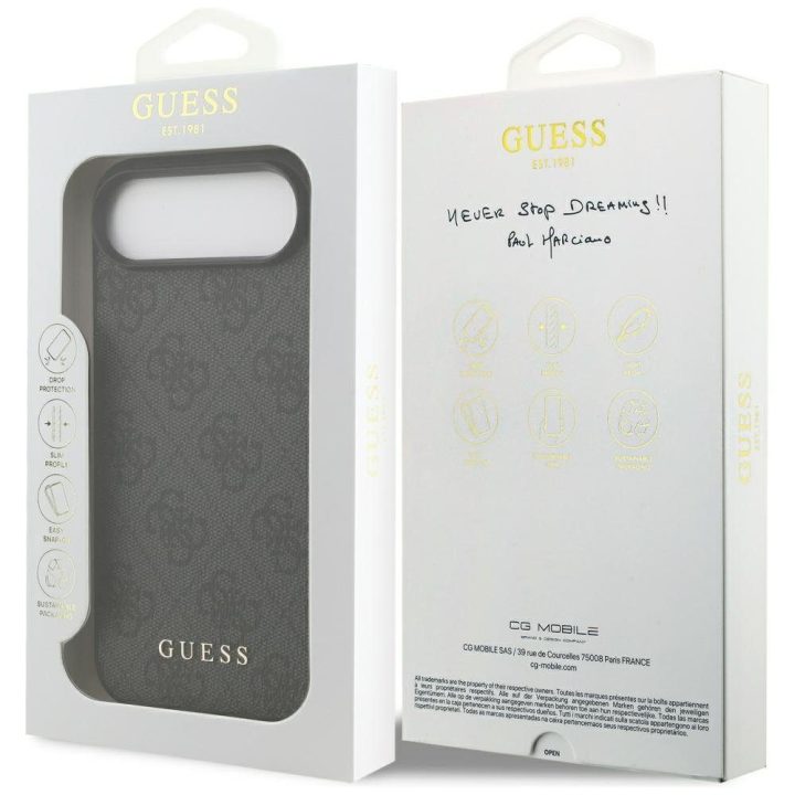 Telefono dėklas iPhone 17 Air juodas audinys Guess