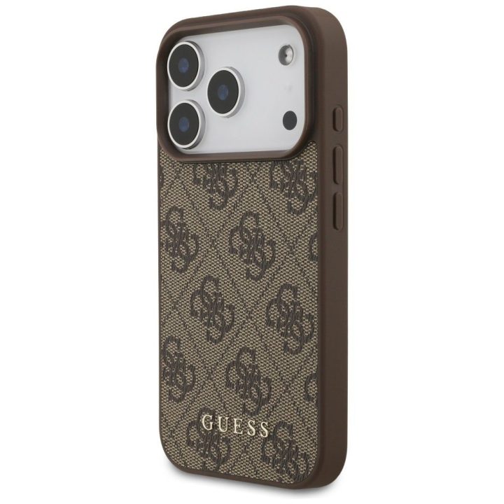 Telefono dėklas iPhone 17 Pro rudas margintas Guess