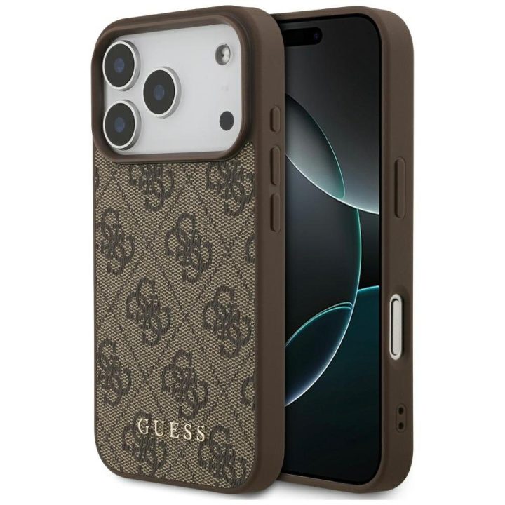 Telefono dėklas iPhone 17 Pro rudas margintas Guess