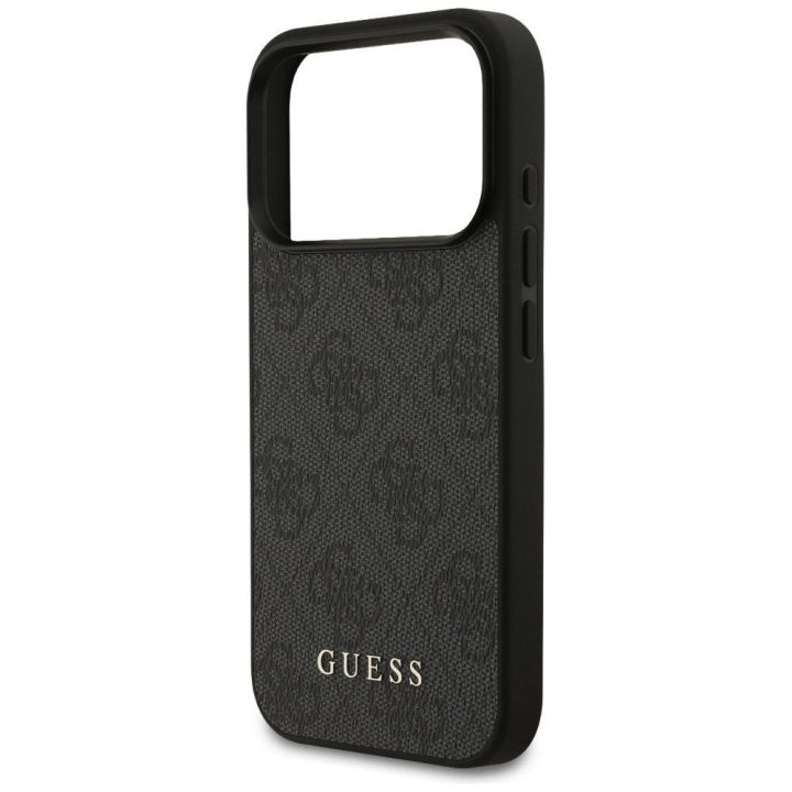 Telefono dėklas iPhone 17 Pro juodas tekstilinis Guess
