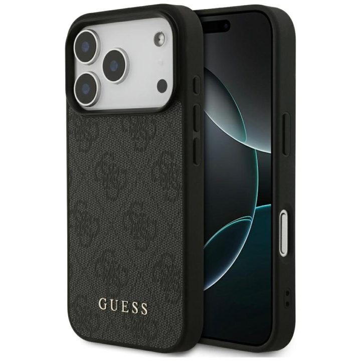 Telefono dėklas iPhone 17 Pro juodas tekstilinis Guess