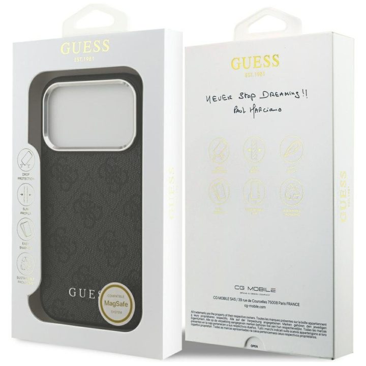 Telefono dėklas iPhone 17 Pro juodas MagSafe Guess