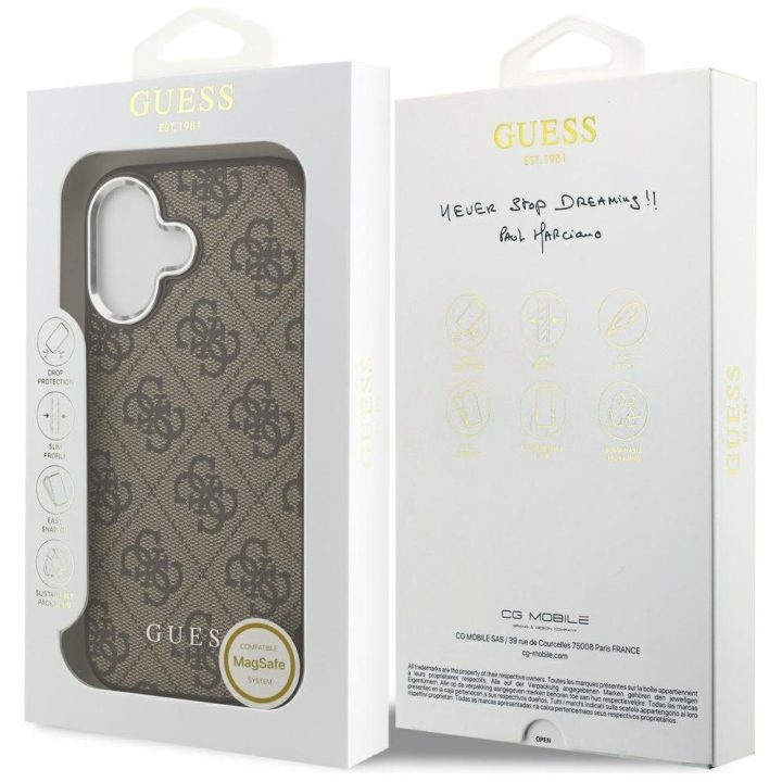 Telefono dėklas iPhone 17 rudas MagSafe Guess
