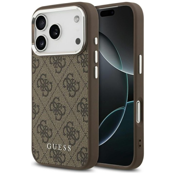 Telefono dėklas iPhone 17 Pro Max rudas MagSafe Guess