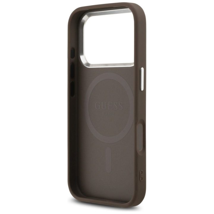 Telefono dėklas iPhone 17 Pro Max rudas MagSafe Guess