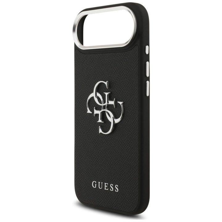 Telefono dėklas iPhone 17 Air juodas tekstūrinis Guess