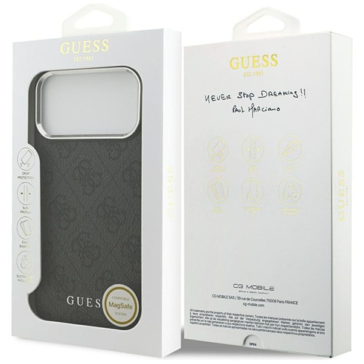 Telefono dėklas iPhone 17 Pro Max juodas MagSafe Guess