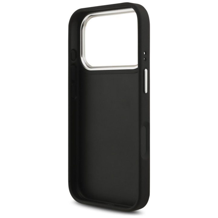 Telefono dėklas iPhone 17 Pro juodas grublėtas Guess