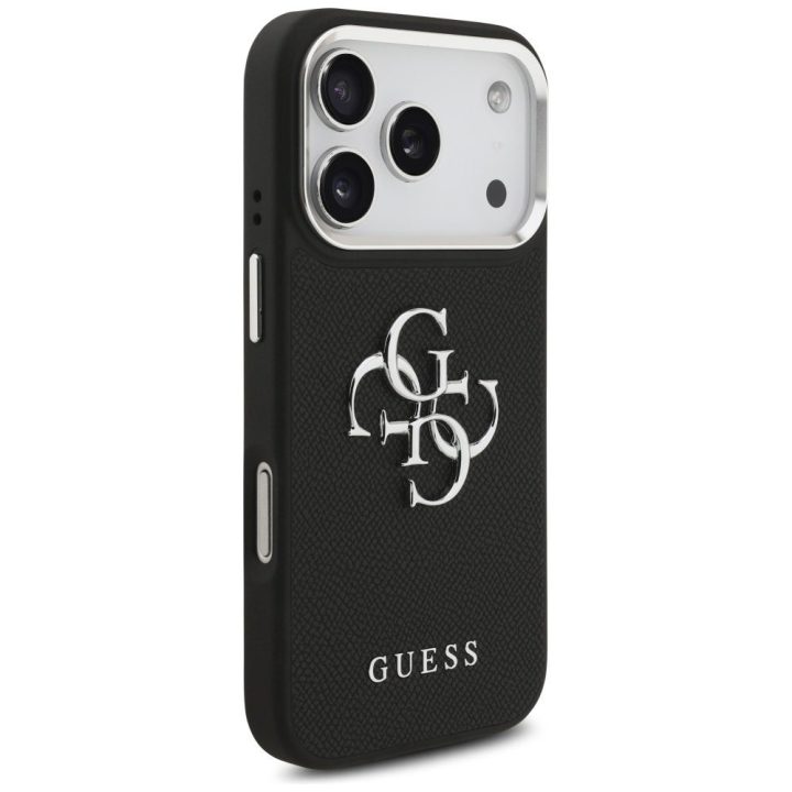 Telefono dėklas iPhone 17 Pro juodas grublėtas Guess