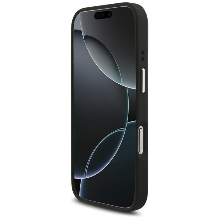 Telefono dėklas iPhone 17 Pro juodas grublėtas Guess