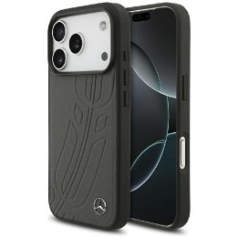 Telefono dėklas iPhone 17 Pro juodas odinis MagSafe Mercedes