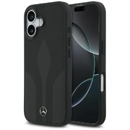 Telefono dėklas iPhone 17 juodas oda MagSafe Mercedes