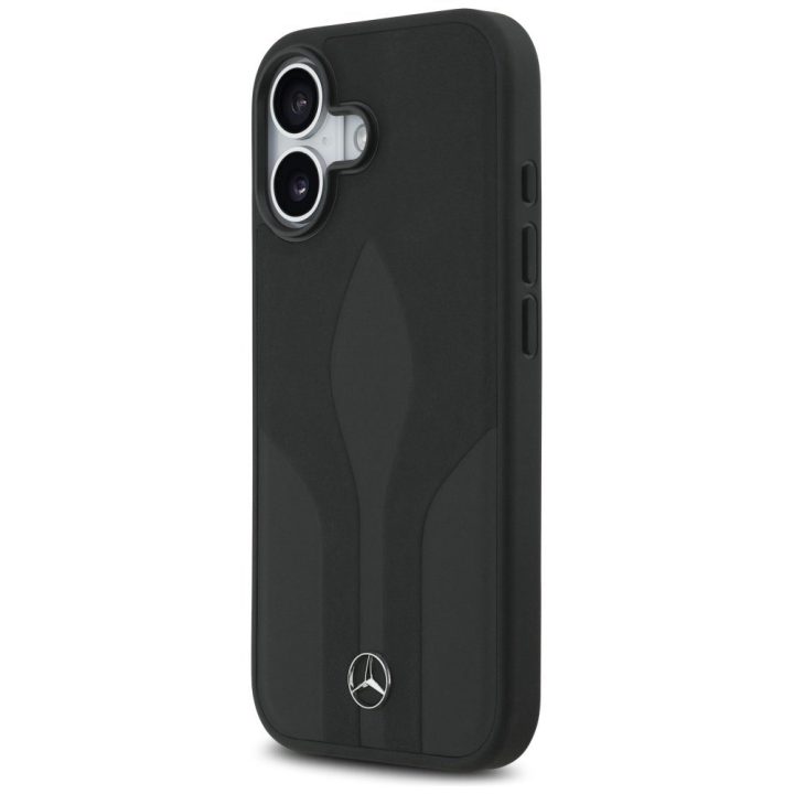 Telefono dėklas iPhone 17 juodas oda MagSafe Mercedes