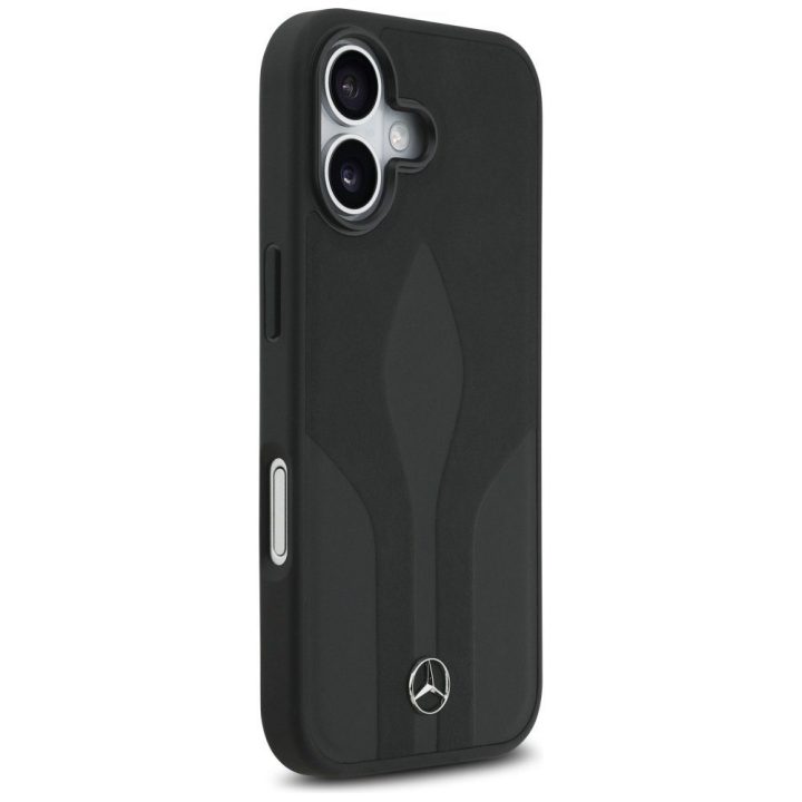 Telefono dėklas iPhone 17 juodas oda MagSafe Mercedes