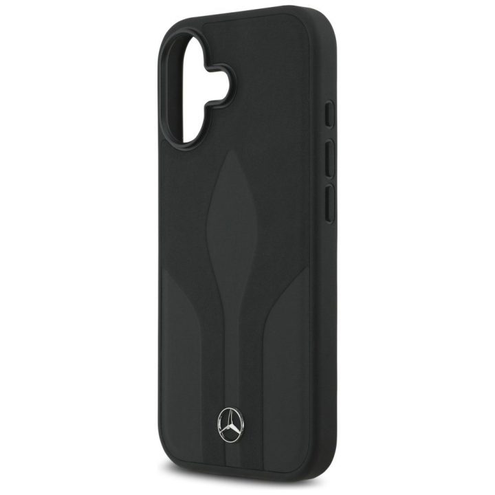 Telefono dėklas iPhone 17 juodas oda MagSafe Mercedes