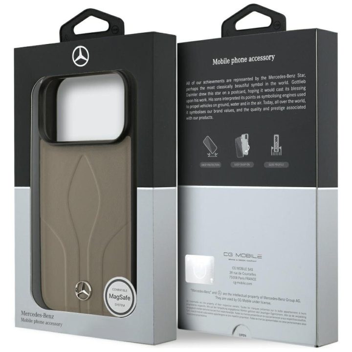 Telefono dėklas iPhone 17 Pro smėlio spalvos MagSafe Mercedes