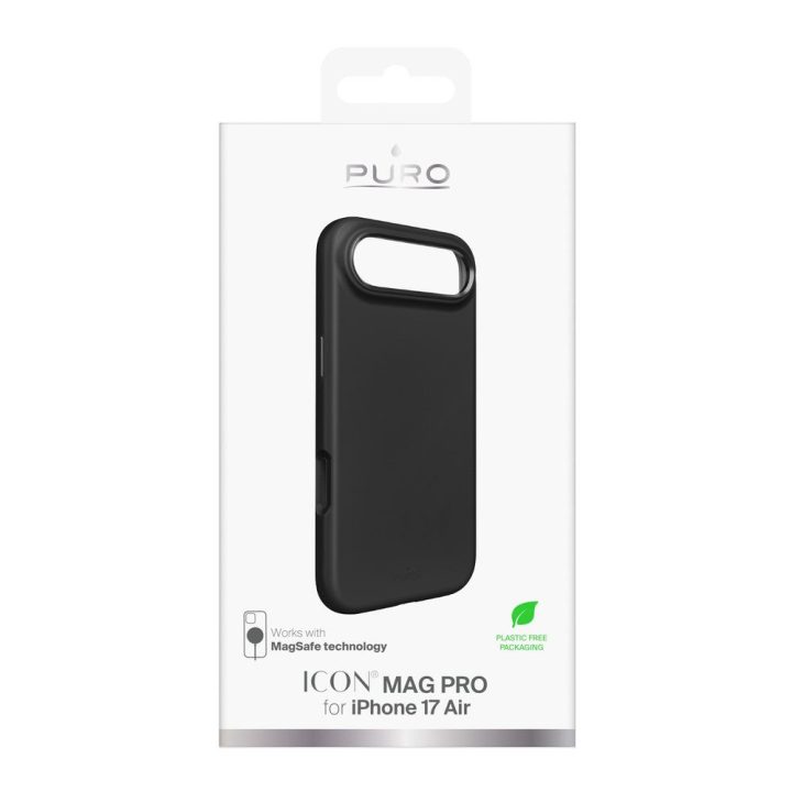 Telefono dėklas iPhone 17 Air juodas silikoninis MagSafe Puro